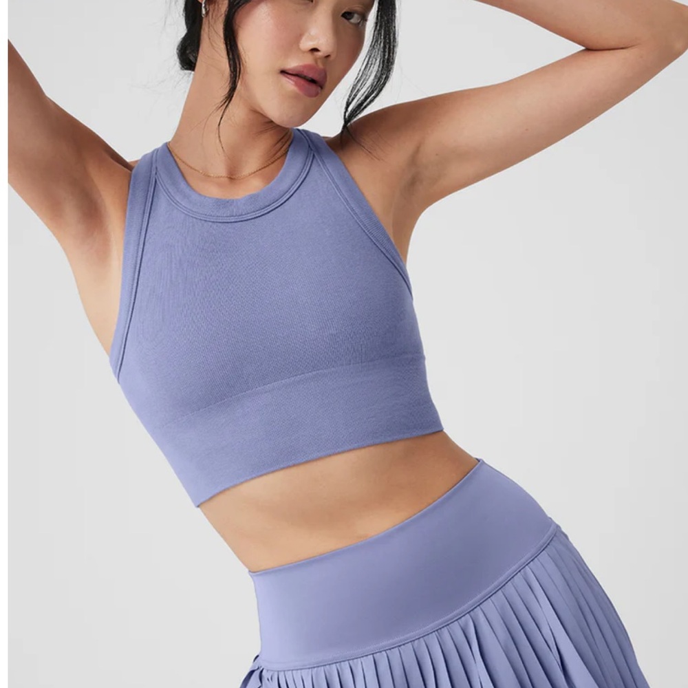 NWT Alo Seamless Delight High Neck Bra in Lilac